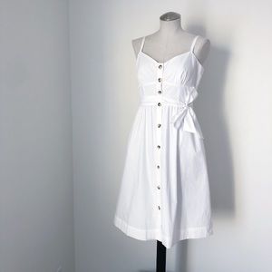 J. Crew white button front dress size 6